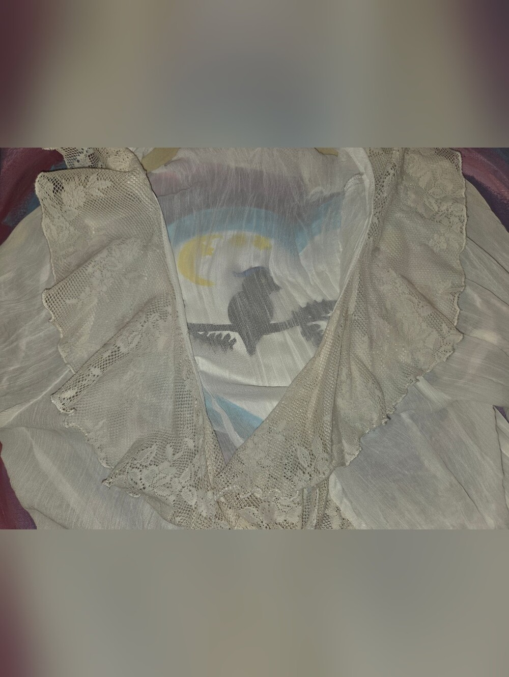 Ruffled White Lolita Lace Trimmed Blouse Layered Under Pinstripe Vest - Picture 8 of 15